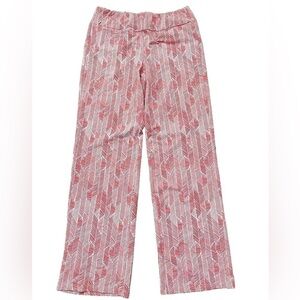 J.MCLAUGHLIN Newport Coral and White Print Pull On Pants Nylon and Spandex